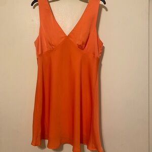 Sage Vibrant Orange Slip Dress